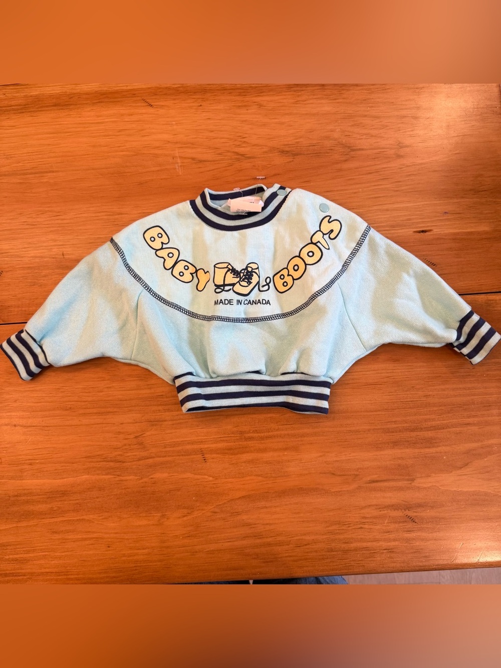 Vintage Baby Boots Light Blue Kids Pullover Sweatshirt